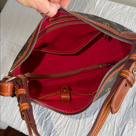 Dooney & Bourke Black and Brown Monogram Shoulder Bag - Picture 7 of 9